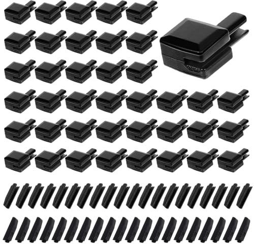 HJZHII 40 Sets Metal Zipper Latch Slider Retainer, #5 Zipper Stopper Repair Kit Zippers Bottom Replacement Zippers Repair Retainer Insertion Pin Sewing Accessories for Jacket Coat Jeans DIY(Black)