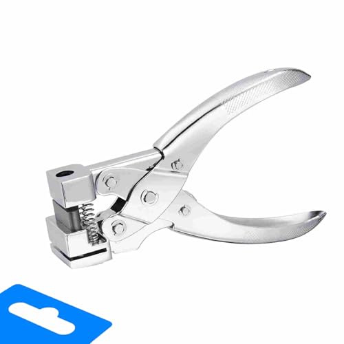 MORETATA Heavy Duty T Slot Shape Hole Punch, Handheld Tag Punches Airplane Hole Punch Butterfly T-Hook Clamp Pliers Cutter for Paper Crafts, Badge & ID Card, PVC Cardboard(Silver)