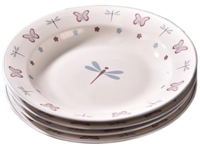 Ensemble De 4 Assiettes Creuses Blanches En Céramique De 20 Cm For Pâtes, Salades Et Plats Principaux. Lavable Au Lave-vaisselle.