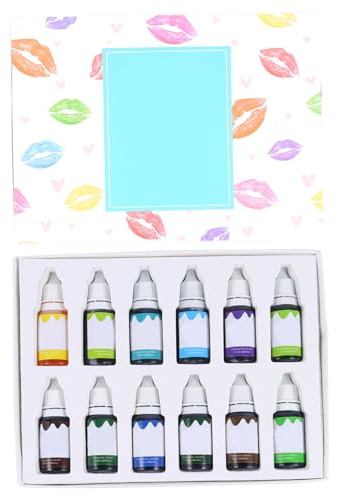 CIYODO 12pcs Liquid Lip Pigment Set -based Cosmetic Dye for DIY Lip Gloss Vibrant Green Cool Tones Non-fading High Gloss Colors Easy Mix Gift for Women