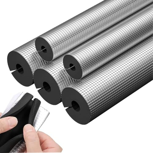 1-1/2 Inch Pipe Insulation Foam Tube Self Adhesive Foam Pipe Covers Insulation Wrap for Spigot Winter Outside Pipes Sprinkler Water Heater Pipes Freeze Protection(90mmx30mmx95cm)