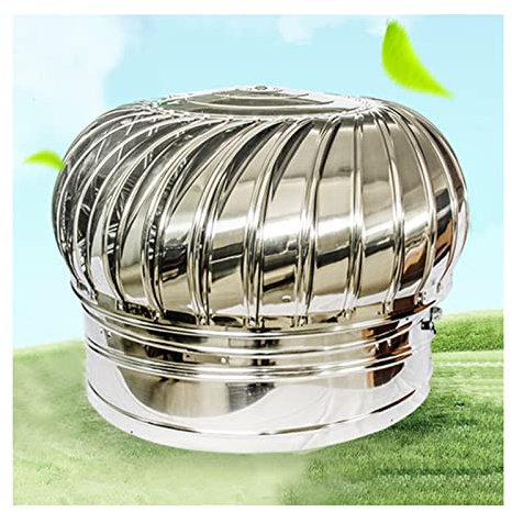 Rotating Chimney Cap,Rotary Turbine Ventilator,Galvanized Steel Rotating Chimney Cowl Cap Spinner Anti-Downdraught,for Chimneys and Exhaust Vents Chimney Pots,350mm