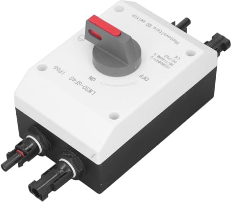 RASTKY Sezionatore CC per Energia Solare IP66 Isolatore Impermeabile Isolato 1200 V 32 A 4 P, Dimensioni Compatte con Isolamento Premium per, Barche, Sistemi Solari Off-grid (Aggiornato)
