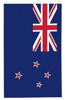 Drapeau de la Nouvelle-Zélande 0,9 x 1,5 m. Imprimé double face, vertical, tissu 100 % polyester, couleurs vives et durables.