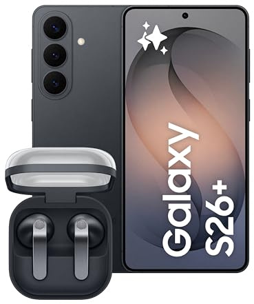 Samsung Galaxy S26+ con Galaxy Buds4, Smartphone AI con 3 anni di Garanzia, 512GB, 4900 mAh, Black, Auricolari open-type True Wireless Black