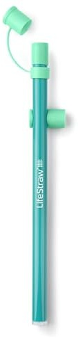 LifeStraw Sip Essential Lightweight Water Filter with Straw, Anti-Bacteria, Parasite and Microplastics, Sea Glass | Plastic Reusable Filter Drinking Straw, Removes Microplastics, Bacteria, and Parasites for Travel and Everyday Use