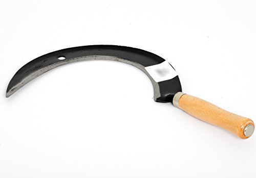 POKM Toolsmarket GmbH Handsichel Holzgriff Sichel Sense Sensensichel Rundsichel Gebogen 45cm ROM_46132