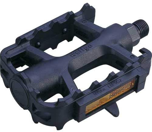 Wellgo LU207-9/16'' Nylon ATB Pedals - Detachable Reflectors in Black
