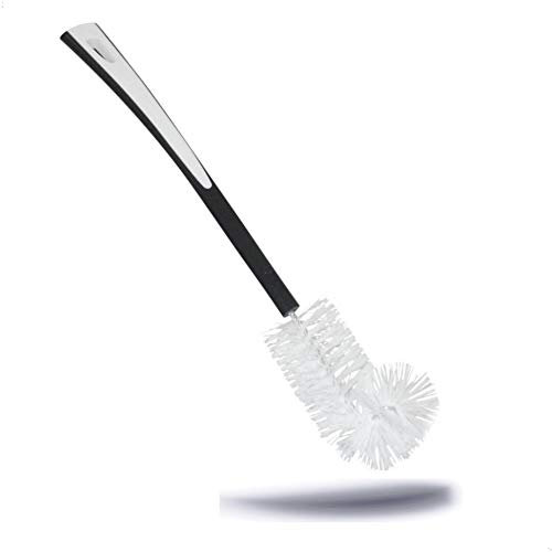 Kerafactum Spazzola di Bottiglia Lungo Universale per Bottiglie o Bottiglie di Acqua, Spazzola Spazzola per Bottiglie o caraffe teiera o caffettiera Black White – Bottle Brush 34 cm