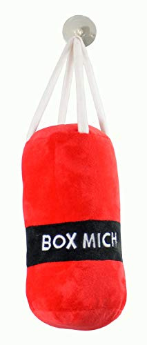 Kögler- Saco de Boxeo, Aprox. 36,5 x 12 cm, Rojo y Blanco, de Felpa con Ventosa para Sujetar, Ruido de Impacto al Golpear, Ideal para aliviar el estrés y la agresión, Multicolor (75598)