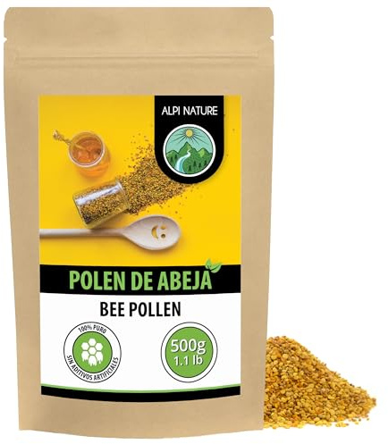 Alpi Nature Pollen d'Abeille 500g, Pollen d'Abeille Naturel pour Smoothie, Céréales, Muesli