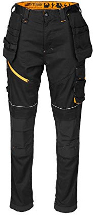 Worktough Men's Holster Trouser Work Utility Pants, Black, 32