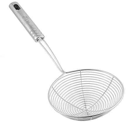 Filtri alimentari Skimmer Cucchiaio Metalle Mestolo Strainer Slotted Cucchiaio Cucchiaio Skimmer Multi Funzione Pentole in metallo Pentole Ragno Filtro portatile Filtro fritto