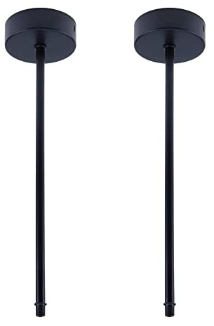MY MIRONEY 2 Sets Black Pendant Light Fixture Rod with Canopy Metal Lamp Parts Hanging Light Fixture Stems Kit, 11.81 Inch