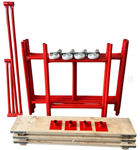 HILL TOP FABRICATIONS CO (1998) LTD - Scaffolding Tower with Boards & Castors 3.5 Meters (11'6) Working Height 4x2'6 Base Size. Steel & Polyester Powder Coated (PPC) High Quality Durable Finish.