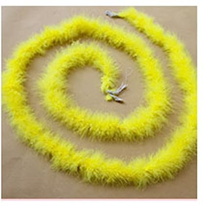 Yurosiay 2m Federboa 4-5cm Breit Federstreifen Bunt Truthahnfedern Streifen Einfarbig Flauschige Federboa DIY Federboa Basteln Federn Nähen Federbesatz Federgirlande Deko für Party Gelb