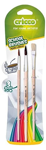 CRICCO Pinselset – Schulpinsel Set Grundschule – Pinselset Schule 1. Klasse – Pinsel Set – Paint Brush – Pinselset Schule – Pinsel Schule – Schulpinsel Set – Pinsel Grundschule