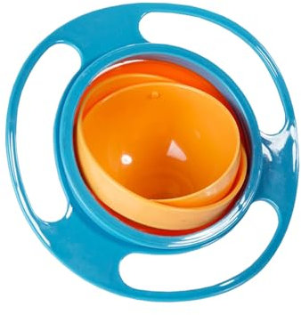 AMNOOL-Universal-Gyro-Schüssel Anti Spill Bowl Glatte Auslaufsichere Schüssel 360 ​​° drehbare auslaufsicheres Essen Gyroscopic Bowl mit Deckel für Baby-Kinder Anti-verschütten