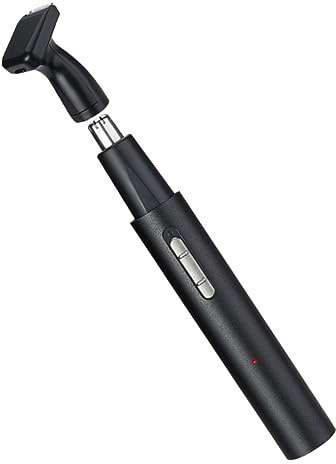 Elektrischer Kotelettenschneider Satz 1, Aluminium, Schwarz | USB Ladekabel und Schutzkappe Enthalten, Kompakte Bauweise, für Augenbrauen und Ohransatz