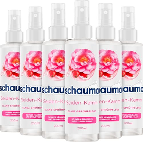 Schauma Sprühpflege Seiden-Kamm (6 x 200 ml), Sprühspülung hilft, das Haar zu entwirren, Spülung mit bis zu 230 °C Hitzeschutz, Haarspülung für seidig-glänzendes und gesund aussehendes Haar