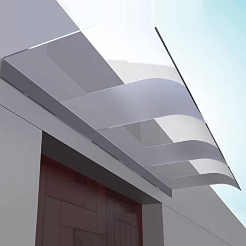 Vordach für Haustür Veranda-Überdachung, Außenmarkise, Terrassenmarkisen, halbmattiertes, unsichtbares Vordach für die Vordertür, 3,5 mm dicke, solide transparente Polycarbonat-Abdeckung, Fenster-Reg