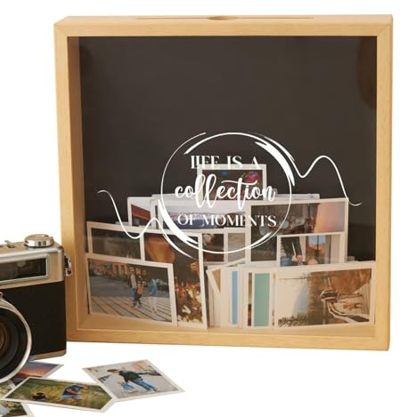 Caja de sombra genérica, marco de fotos con ranura, regalo de boda y aniversario para ella, esposa, novia, pareja, para presentar fotos de recuerdo