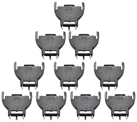 10 Stück CR2032 Halter für Knopfzelle CR2032, halbrunde Knopfzelle, Haltezelle
