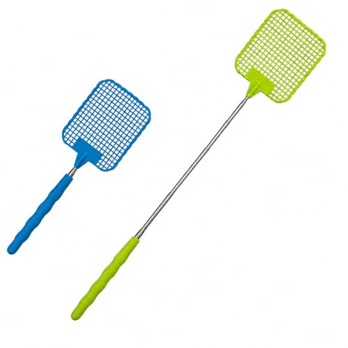 jameitop® 2 X Fliegenklatsche AUSZIEHBAR Bunte Farben teleskop 26 bis 72 cm Mücken Klatsche