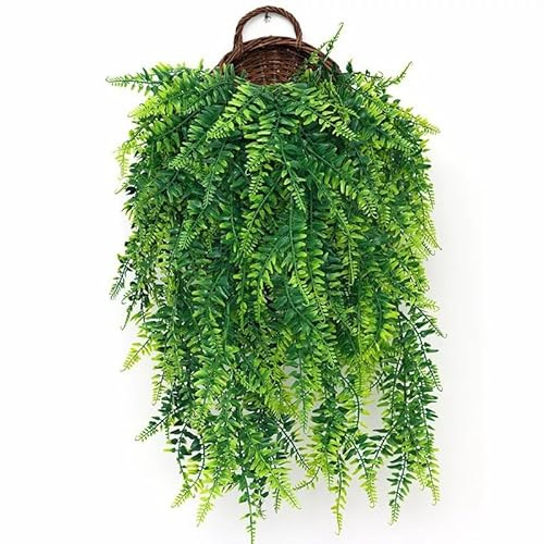 sanjianke-fs Artificial Hanging Plants Fern Vine - 4 Pack Decorative Artificial Fake Trailing Plants for Indoor Outdoor, Faux Foliage Greenery Decor for Home Garden Wall Hanging Baskets Decor