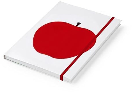 PdiPigna, Taccuino Notebook Enzo Mari Mela, 13x21 cm, 144 Pagine, con Segnalibro Colorato, carta Riciclata, 80 g/m² FSC,interno PU, puntinato