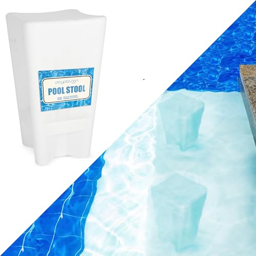 Play Platoon in Pool Chairs - 26 Inch Bar Pool Stools for Underwater - Durable PE Material is Pre-Weighted & Submersible, Great for Bar or Poolside Seats for Edge