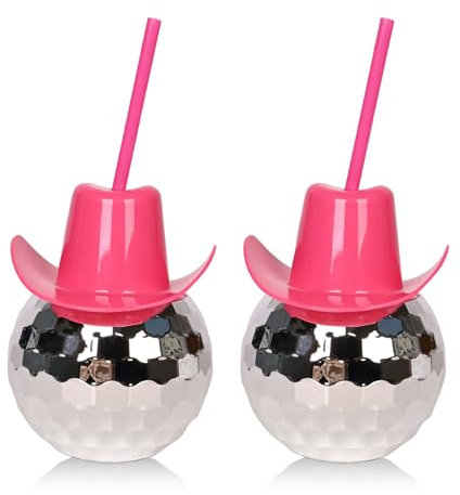2 Pcs Discos Balls Cups Discos Flashing Balls Cocktails Cup with Straw Cups Discos Party Supplies Cocktails Glass Wine Cocktails Glass