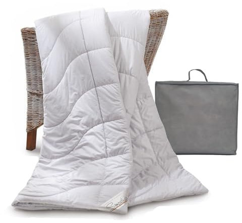 Sympathica Kamelhaar Bettdecke 100% Kamelhaar | Kamelhaardecke Duo warm | Ganzjahresdecke | Winterdecke | 155x220 cm | 30° Wäsche | Oeko-TEX-Zertifiziert | Made in Germany