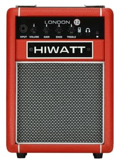 HIWATT - London 12 Gitarren-Combo-Verstärker 12 W, 1 Kanal, Bluetooth, 3,5-mm-Kopfhörerausgang, AUX-Eingang, Volume-, Gain-, Höhen- und Bassregler, Netzteil im Lieferumfang enthalten, Farbe Rot