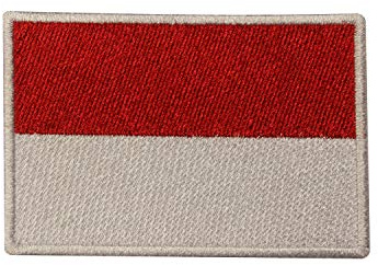 Monaco Länderflagge Logo Patch bestickt Applikation Monaco Länderflagge Patch Aufbügler Patch Aufnäher Emblem