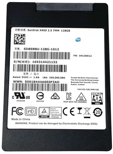 SIMPLETEK - SSD interno X400 2.5 SATA III da 128GB | Disco stato solido SLC TLC Flash Memory (SD8SB8U-128G) (Ricondizionato)