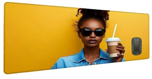 Mauspad XXL 1200x600mm Gelb Mousepad Groß Schreibtischunterlage Blau, Gaming Mauspad Gadgets Schreibtisch Zubehör, Wasserdicht Mouse Pad rutschfeste Vernähte Kanten Verbessert Geschwindigkeit O-1