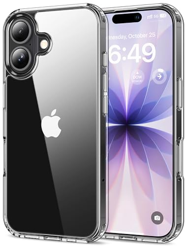 HOOMIL Hülle für iPhone 17, Anti-Vergilbung, Transparent | Stoßschutz, Durchsichtige Kratzfeste Harte Rückseite, Unterstützt Kabelloses Laden