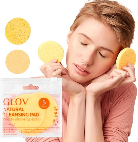 Glov Panni Struccanti Biodegradabili Riutilizzabili 5 Pack per Pulizia Viso Senza Prodotti Chimici Esfoliante Naturale Rimuovere Trucco e Maschere in Cellulosa 100%