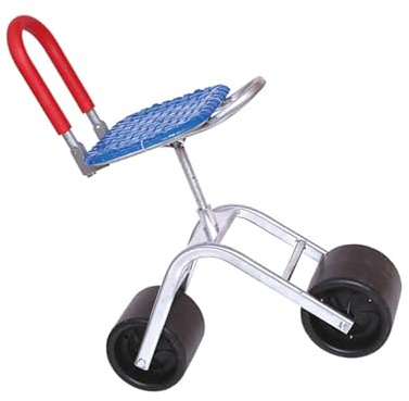 Generisch Gartenarbeitshocker Mit Klappbarer Rückenlehne, Rollender Gartenhelfersitz, Höhenverstellbar 36–48 cm, for Den Rasen Im Haus, Auf Der Terrasse(Blue)