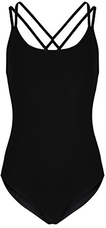 Women's Black Dance Leotard - Cotton | DL013 (Small (UK 8))