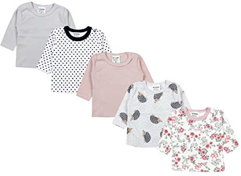 TupTam Baby Mädchen Langarmshirt Gestreift 5er Set, Farbe: Farbenmix 3, Größe: 62