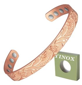 YINOX Kupfer-Armband 16,5 cm für Frauen Gesundheit mit Magneten