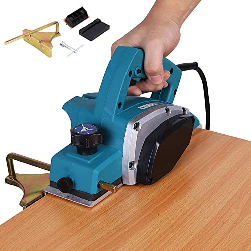 Elektrohobel DIY Tragbarer Hobel elektrisch (800 W, 220V Hobelbreite 84 mm, Spantiefe 0–1,0 mm) Elektrischer Handhobel Hobelmaschine, Tischlerhobel für Holzmöbel Türbodendekoration