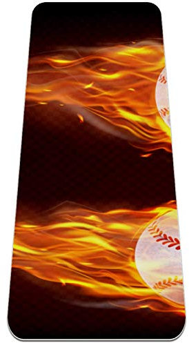 Eslifey Flying Baseball Yoga-Matte dick, rutschfest, Yogamatten für Damen und Mädchen, Übungsmatte, weiche Pilates-Matten, (182,9 x 61 cm, 0,6 cm dick)