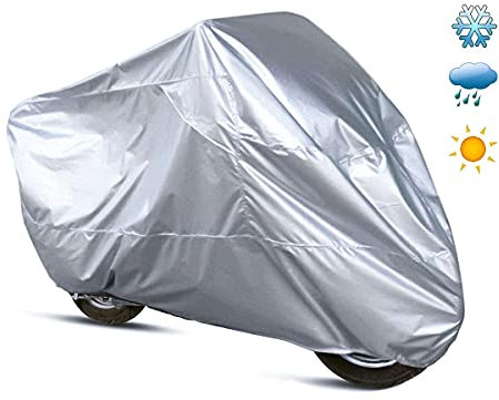 Telo Coprimoto Impermeabile per Esterno, Resistente a Acqua Polvere Pioggia Vento Escrementi di Uccelli, per Moto Motorino Motocicletta Scooter (Grande 230X130cm)