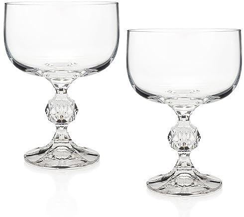 HISTORY COMPANY City of Paris Crystal Champagne Cocktail Coupe – 1920s Paris–Inspired, 2-Piece Set for Champagne & Classic Cocktails (Gift Box Collection)