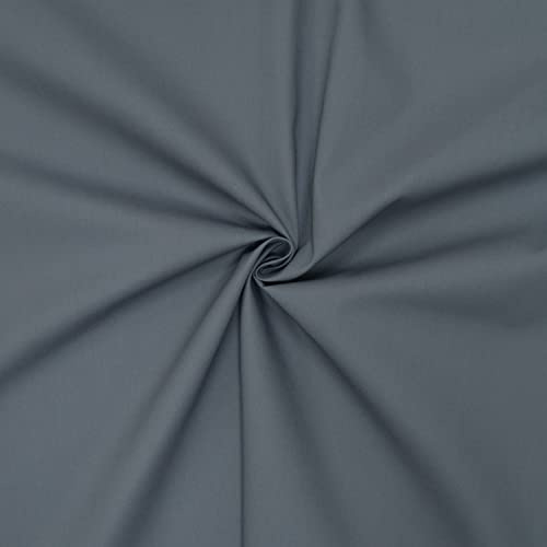 designers-factory Popeline Stoff aus 100% Baumwolle (Anthrazitgrau, 1m x 1m46)