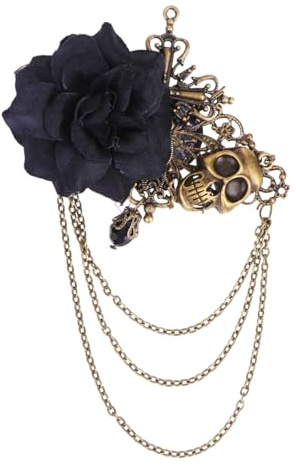 FRCOLOR Brosche Damen Blumenhaarspangen Für Frauen Krawattenklammern Skelett Brosche Gotische n Für Frauen Gothic nnadeln Halloween- Rosen
