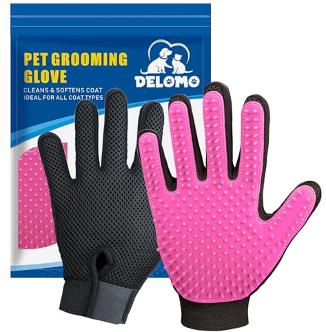 Gants Anti-Poils de Toilettage pour Chats et Chiens à Poil Court ou Long